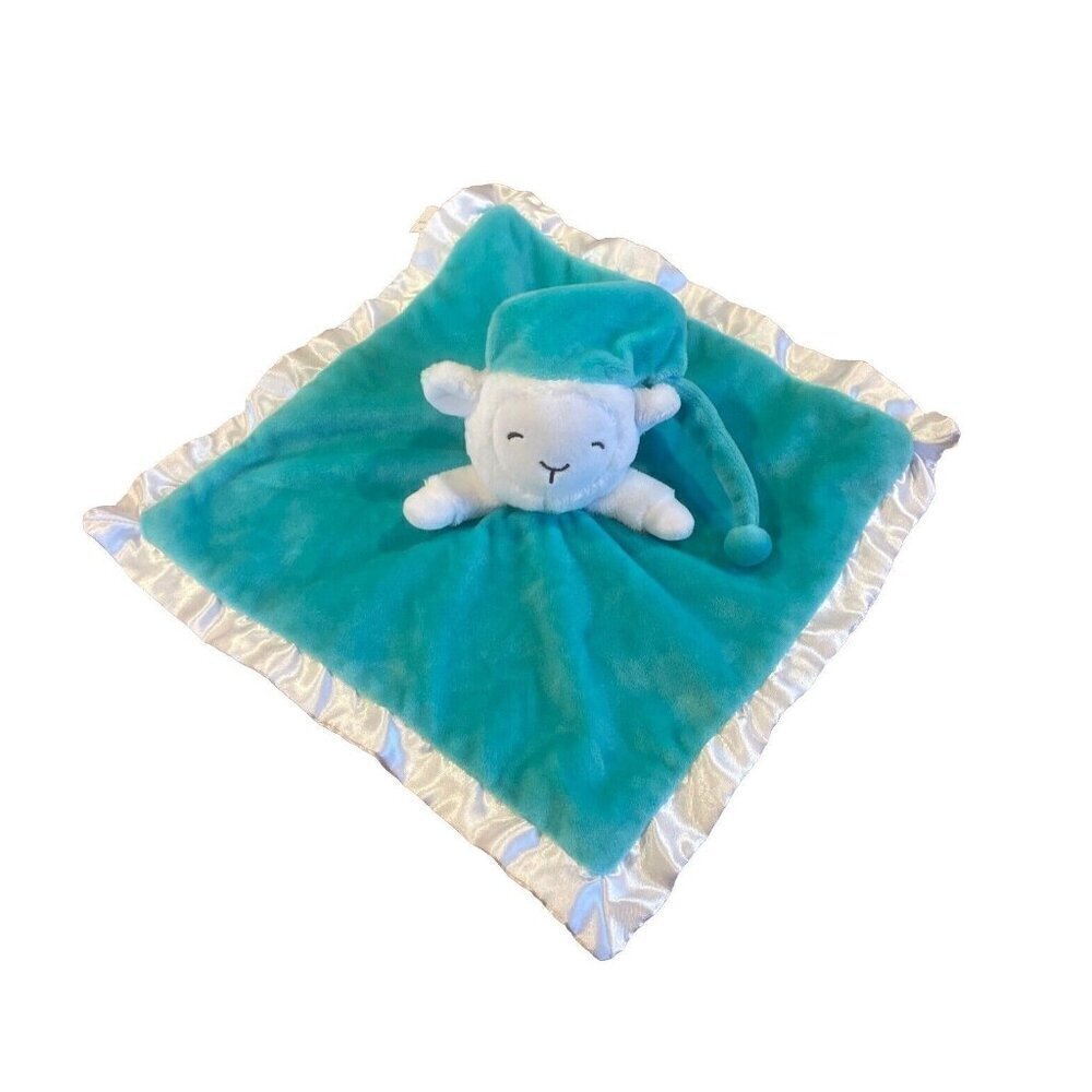 Lamb Sheep Baby Lovey Green Little Lamb Satin Trim Night Cap Product Greenhouse